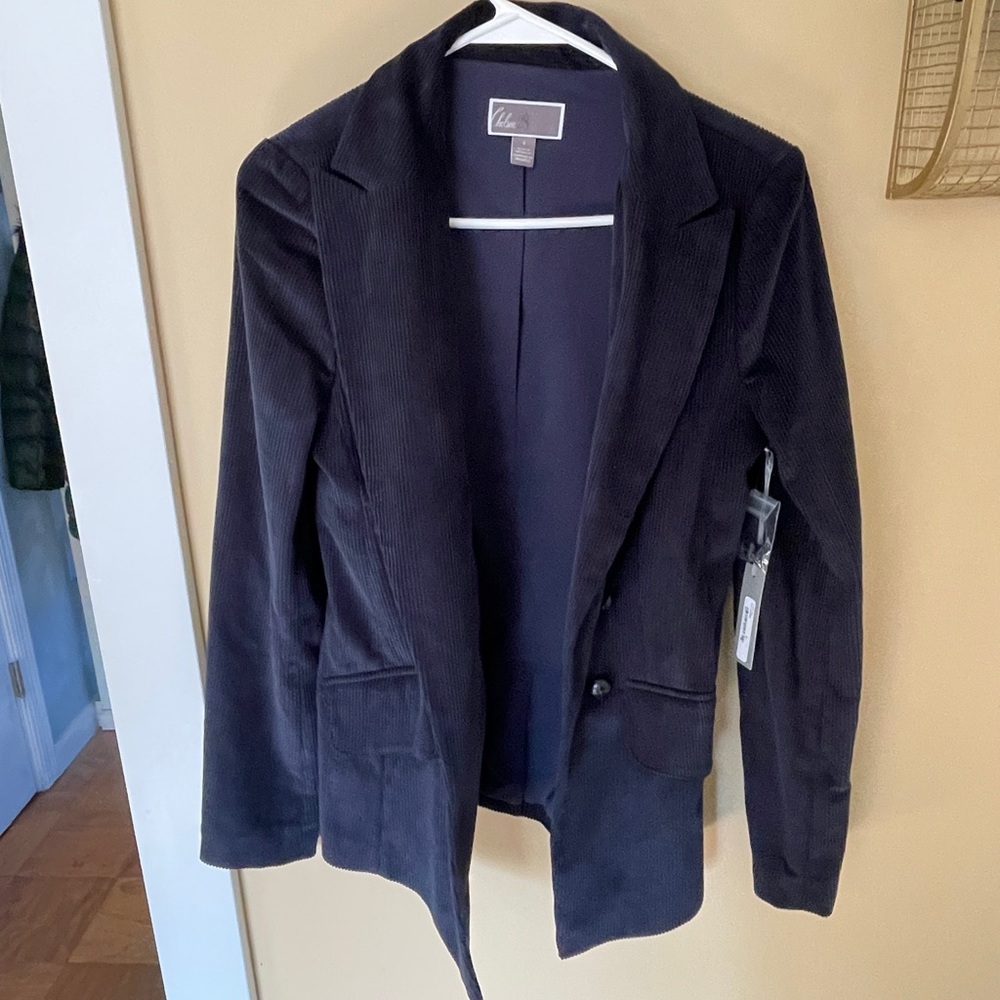 Women's Blue Corduroy Blazer by Ulla Popken